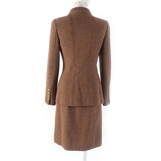 CHANEL setup P08097 96A Outer: 75% wool, Outer: 25% nylon, Lining: 95% silk, Lining: 5% polyurethane Brown type Women 38 Used Authentic