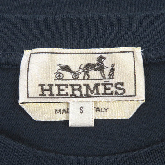 HERMES Short sleeve T-shirt Main: 100% cotton Navy mens S Used Authentic