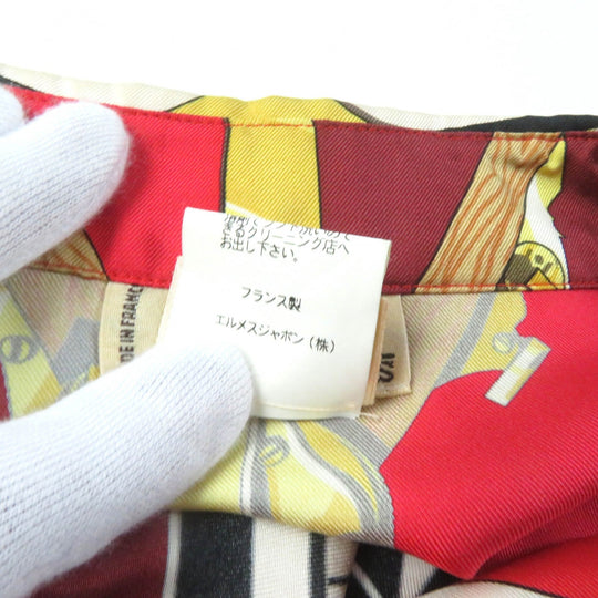 HERMES Short sleeve shirt Main: 100% silk Multi Women 38 Used Authentic