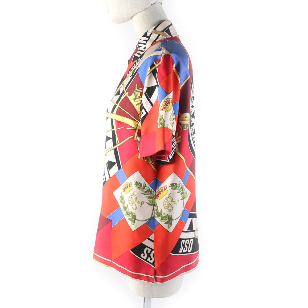HERMES Short sleeve shirt Main: 100% silk Multi Women 38 Used Authentic