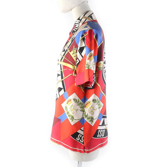 HERMES Short sleeve shirt Main: 100% silk Multi Women 38 Used Authentic