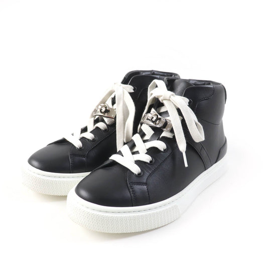 HERMES High cut sneakers 212260Z Main: Leather black Daydream Women 36.5 Used Authentic