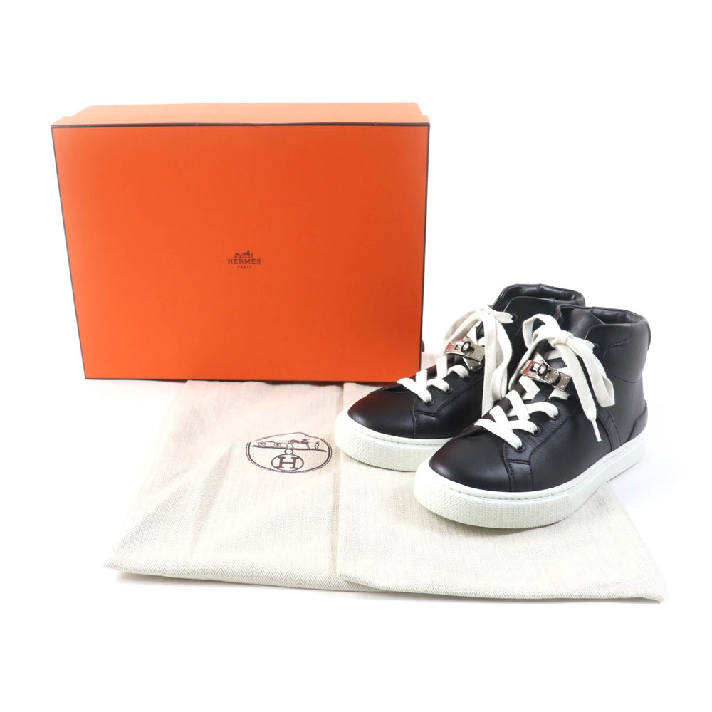 HERMES High cut sneakers 212260Z Main: Leather black Daydream Women 36.5 Used Authentic