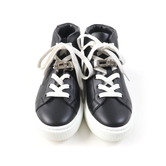 HERMES High cut sneakers 212260Z Main: Leather black Daydream Women 36.5 Used Authentic