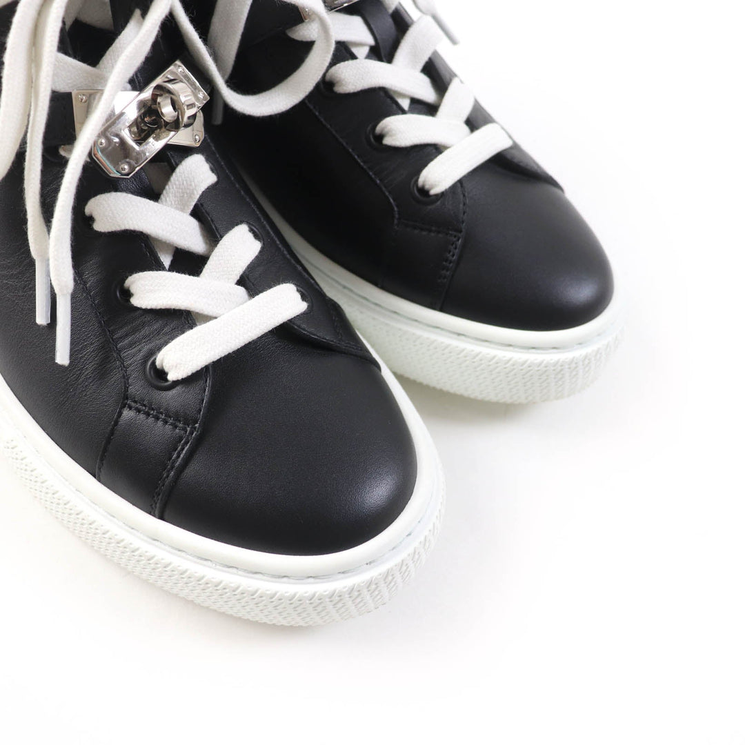 HERMES High cut sneakers 212260Z Main: Leather black Daydream Women 36.5 Used Authentic