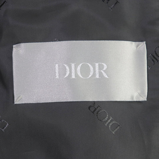 Dior HOMME leather jacket 383L419A0686 Lining: 100% cupra, Filling: 100% polyester, Outer: Cowhide Other fabric: 78% wool, 22% nylon Trimming: 100% polyester Dark navy mens 52 Used Authentic
