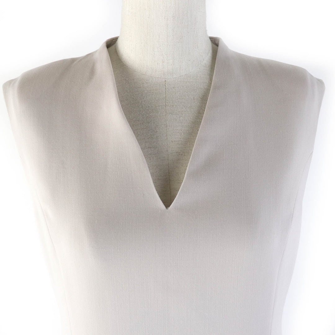 FOXEY one piece 34163 Outer material: 80% wool, Outer material: 20% polyester, Lining: 100% cupra, Part: 100% cupra light beige Rhythm Flare Women 40 Used Authentic