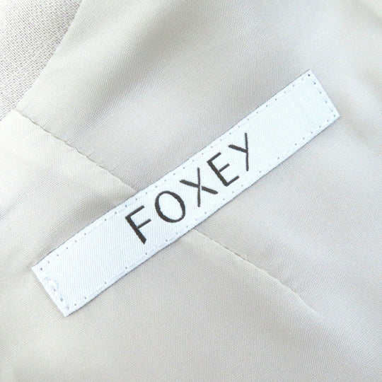 FOXEY one piece 34163 Outer material: 80% wool, Outer material: 20% polyester, Lining: 100% cupra, Part: 100% cupra light beige Rhythm Flare Women 40 Used Authentic