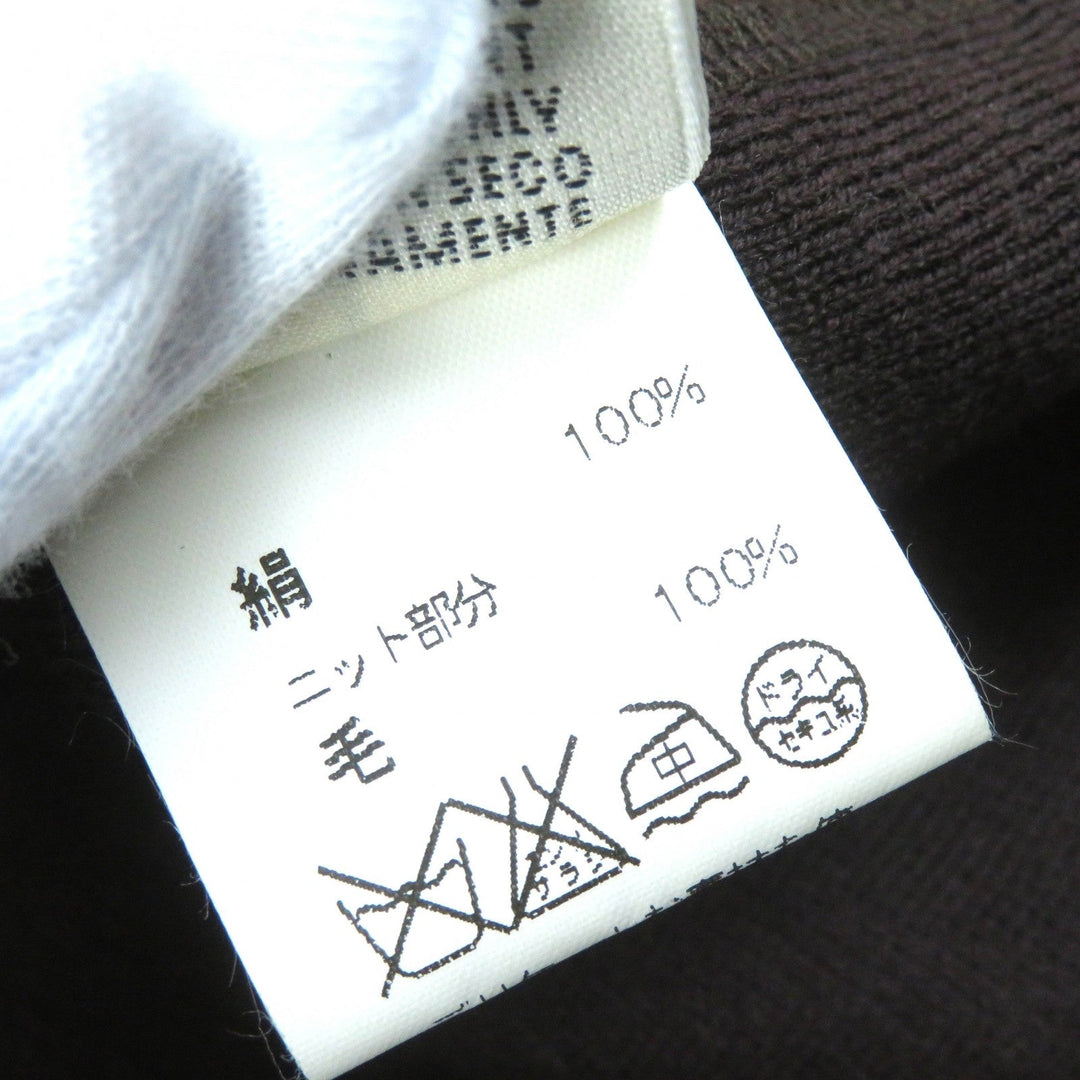 HERMES tops Main: 100% silk, Main: 100% wool Dark Brown Yellow Women S Used Authentic