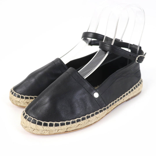 HERMES Slip-on Main: Leather black Women 36 Used Authentic