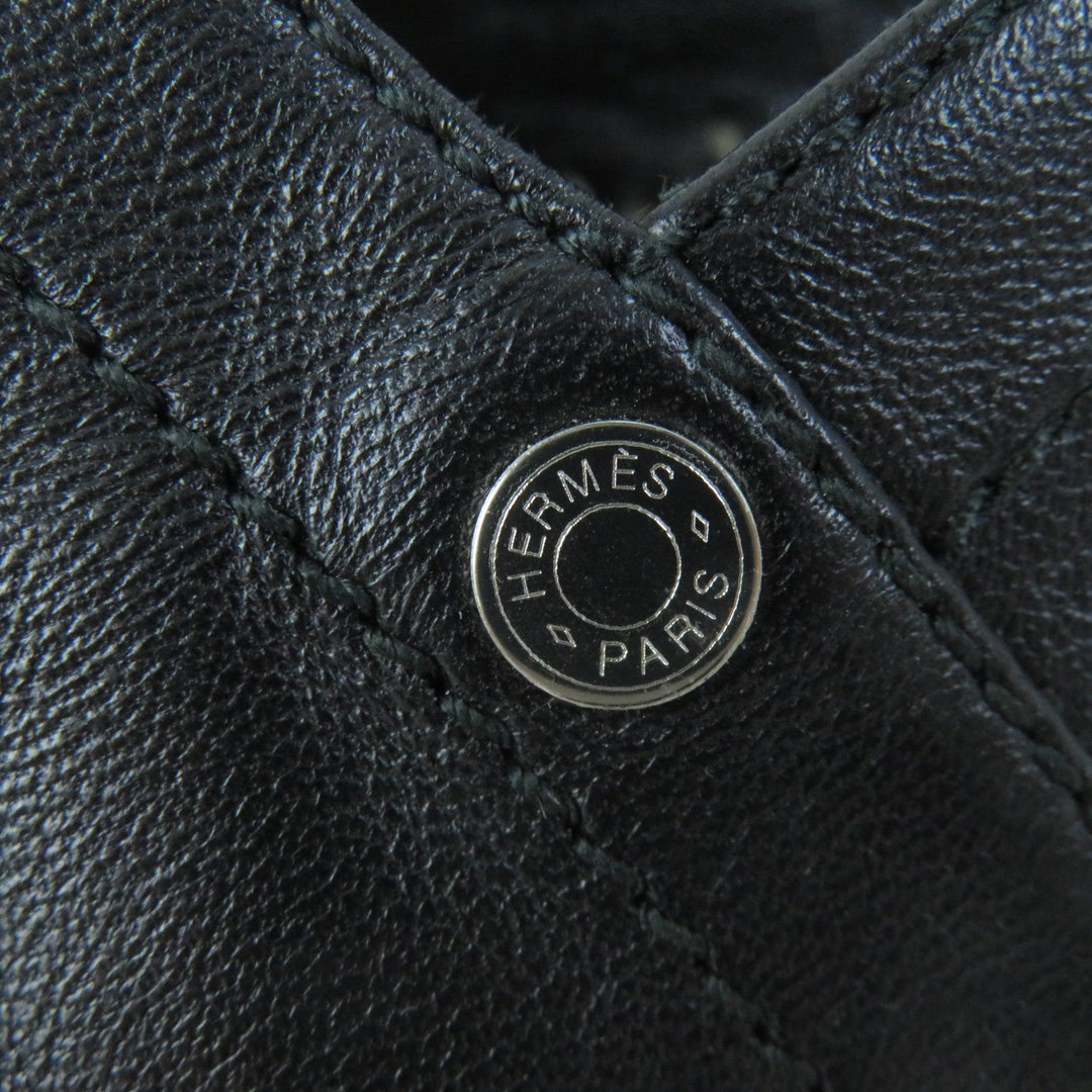 HERMES Slip-on Main: Leather black Women 36 Used Authentic