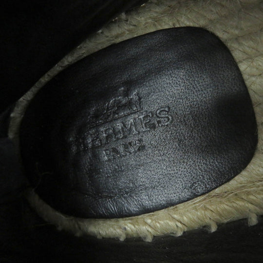 HERMES Slip-on Main: Leather black Women 36 Used Authentic