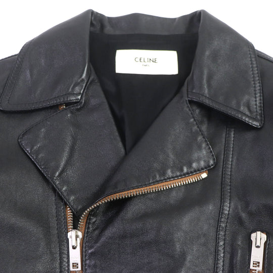 CELINE Riders jacket 2E467297D Lining: 70% cupra, Lining: 30% cotton, Outer: cowhide black mens 48 Used Authentic