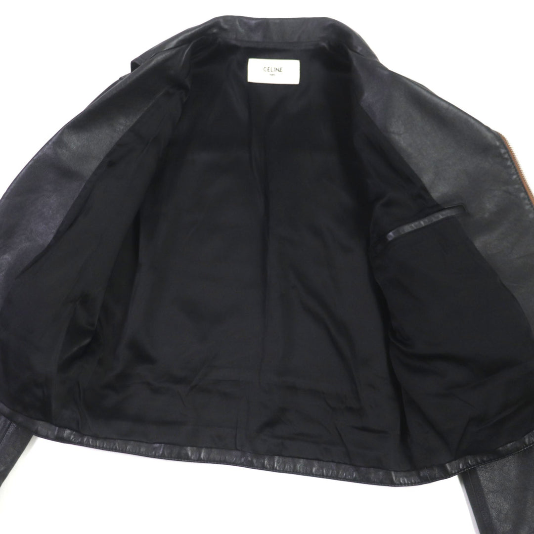 CELINE Riders jacket 2E467297D Lining: 70% cupra, Lining: 30% cotton, Outer: cowhide black mens 48 Used Authentic