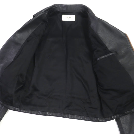 CELINE Riders jacket 2E467297D Lining: 70% cupra, Lining: 30% cotton, Outer: cowhide black mens 48 Used Authentic