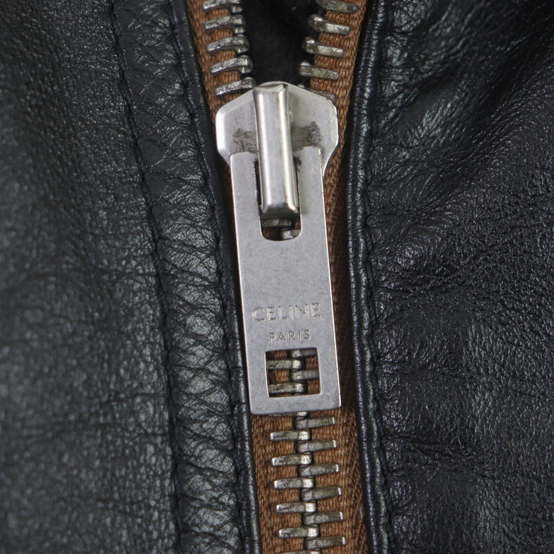 CELINE Riders jacket 2E467297D Lining: 70% cupra, Lining: 30% cotton, Outer: cowhide black mens 48 Used Authentic