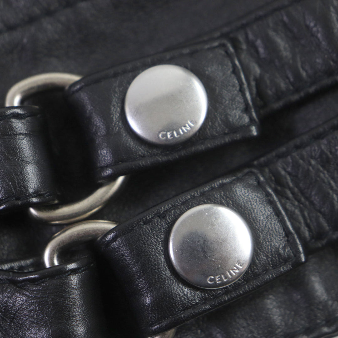 CELINE Riders jacket 2E467297D Lining: 70% cupra, Lining: 30% cotton, Outer: cowhide black mens 48 Used Authentic