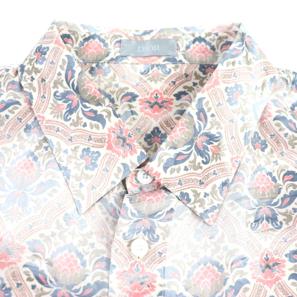 Dior HOMME Long sleeve shirt 183C511A5135 Main: 100% silk Pink type Amoako Boafo mens 43 Used Authentic