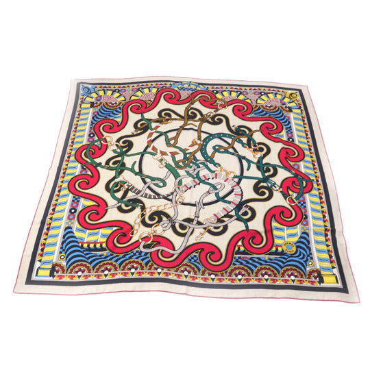 HERMES Stall H243853S Main: 70% cashmere, Main: 30% silk Multi Caljean 140 Women Used Authentic