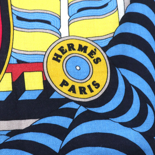 HERMES Stall H243853S Main: 70% cashmere, Main: 30% silk Multi Caljean 140 Women Used Authentic