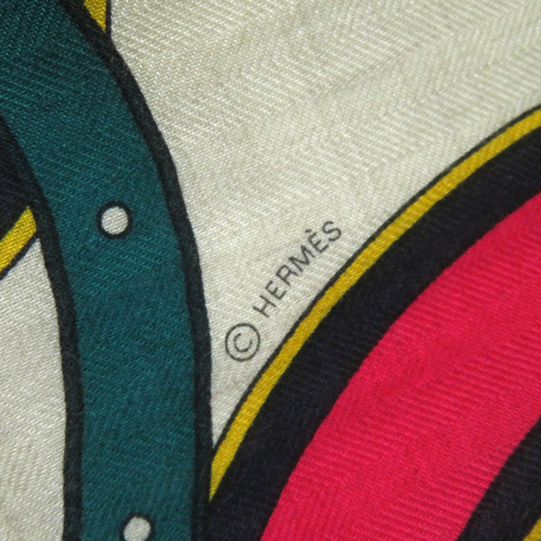 HERMES Stall H243853S Main: 70% cashmere, Main: 30% silk Multi Caljean 140 Women Used Authentic