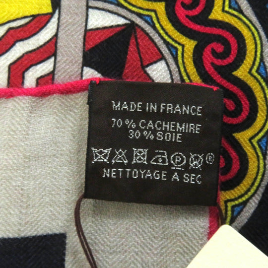 HERMES Stall H243853S Main: 70% cashmere, Main: 30% silk Multi Caljean 140 Women Used Authentic