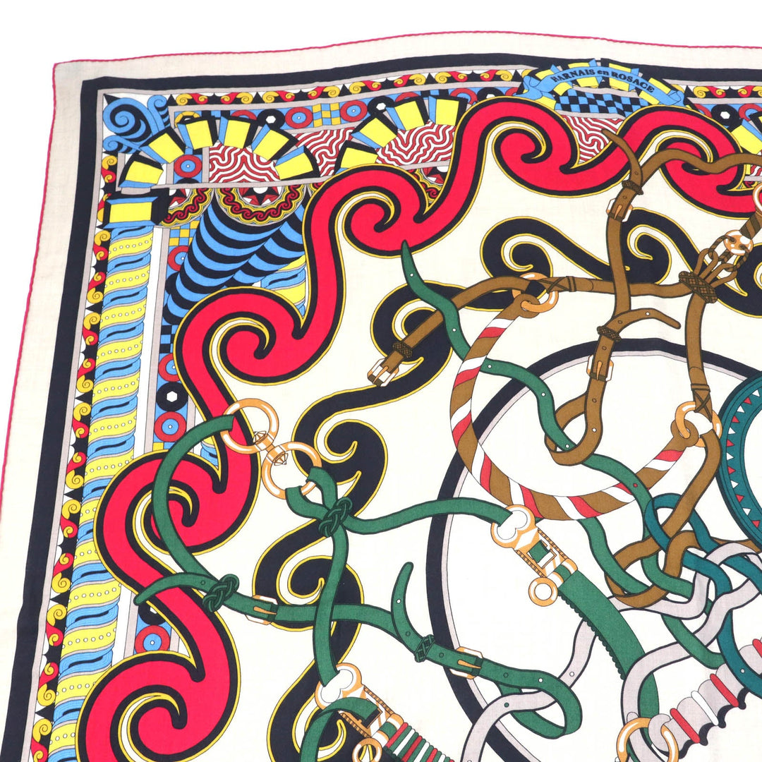 HERMES Stall H243853S Main: 70% cashmere, Main: 30% silk Multi Caljean 140 Women Used Authentic