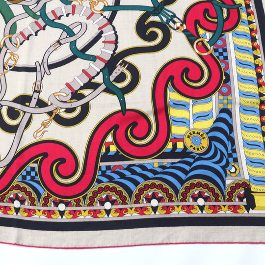 HERMES Stall H243853S Main: 70% cashmere, Main: 30% silk Multi Caljean 140 Women Used Authentic