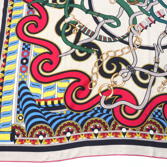 HERMES Stall H243853S Main: 70% cashmere, Main: 30% silk Multi Caljean 140 Women Used Authentic