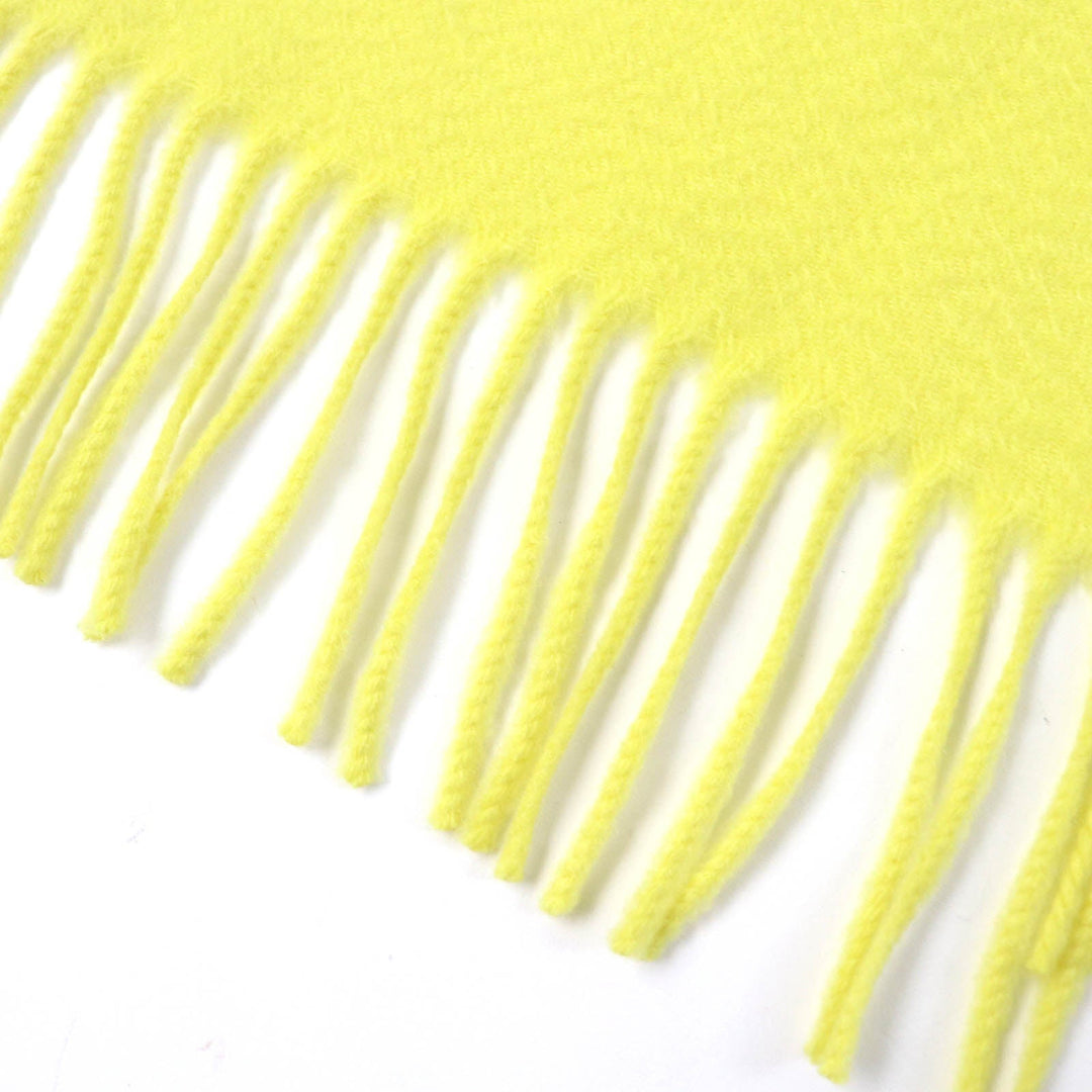HERMES shawl Main: 100% cashmere yellow Women Used Authentic