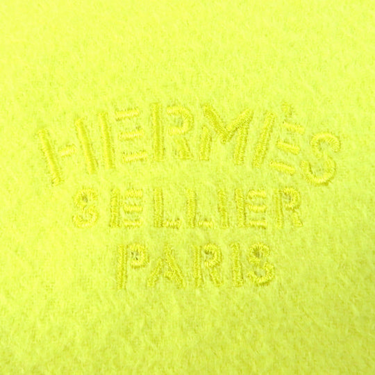 HERMES shawl Main: 100% cashmere yellow Women Used Authentic