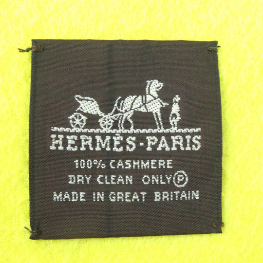 HERMES shawl Main: 100% cashmere yellow Women Used Authentic