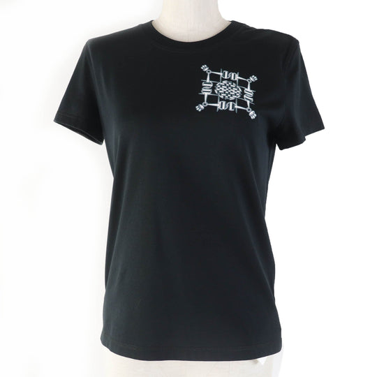 HERMES Short sleeve T-shirt 4H4642DA Main: 100% cotton, part: 98% cotton, part: 2% polyurethane black Women 34 Used Authentic