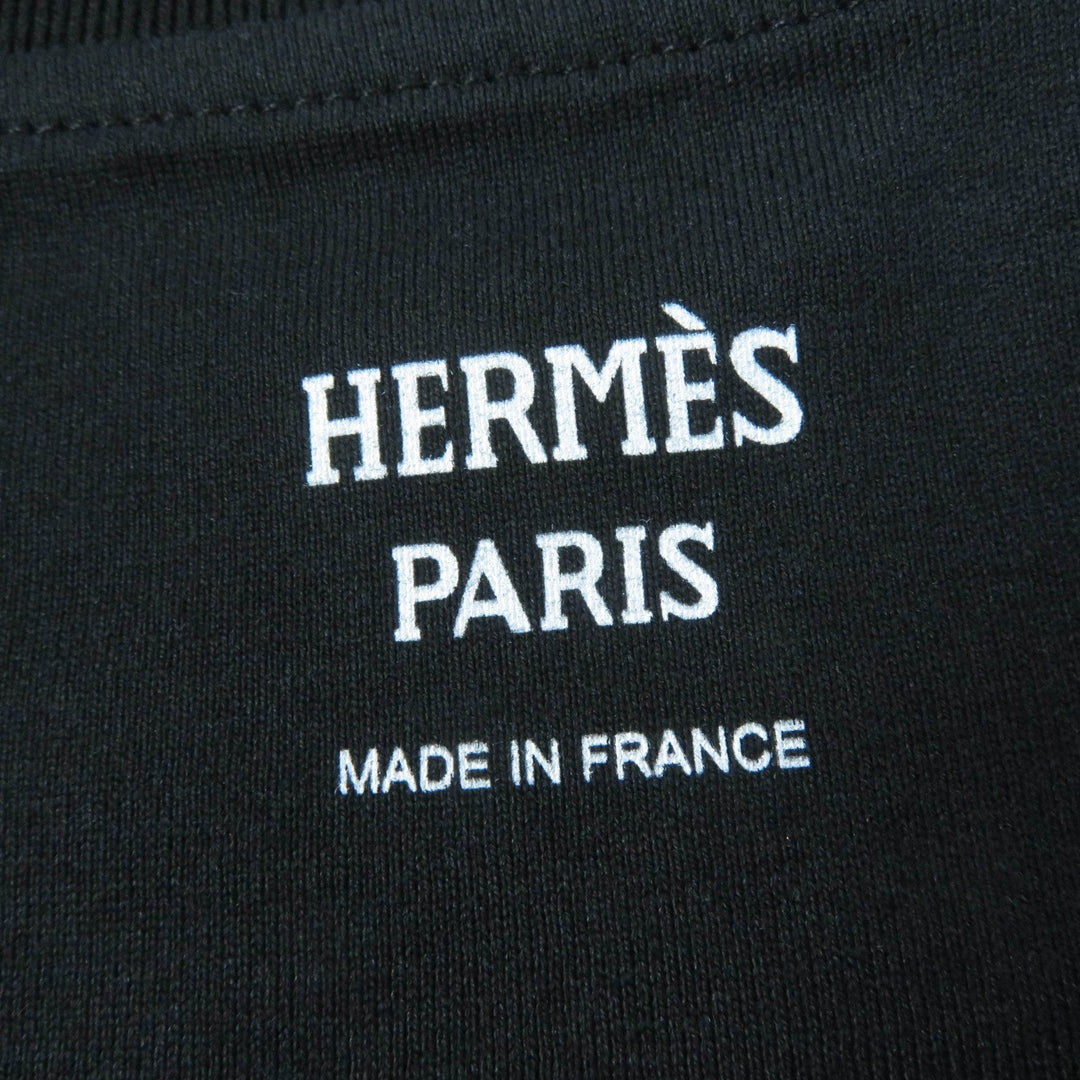 HERMES Short sleeve T-shirt 4H4642DA Main: 100% cotton, part: 98% cotton, part: 2% polyurethane black Women 34 Used Authentic