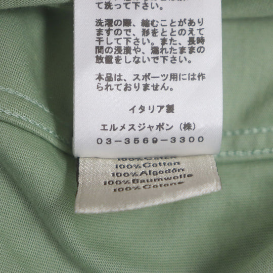 HERMES Short sleeve T-shirt H367970HA Main: 100% cotton green quarter bash mens S Used Authentic