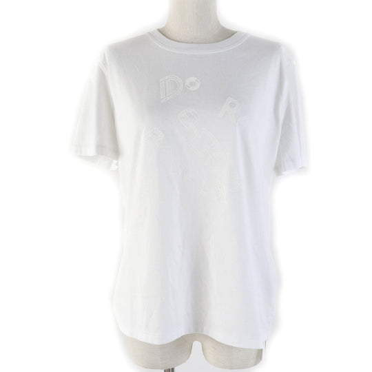 HERMES Short sleeve T-shirt 3H4611DL Main: 100% cotton white De Re Boucle Women 44 Used Authentic