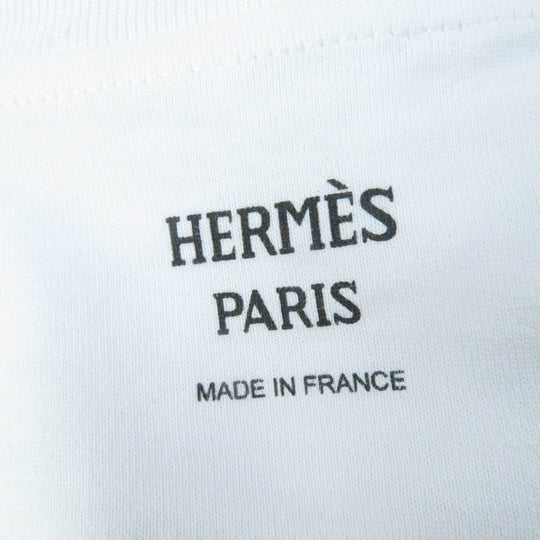 HERMES Short sleeve T-shirt 3H4611DL Main: 100% cotton white De Re Boucle Women 44 Used Authentic