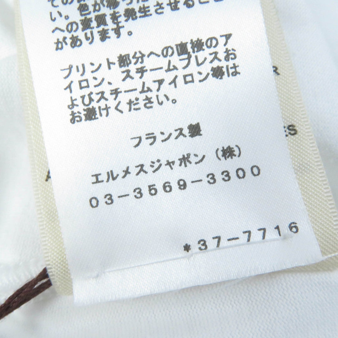 HERMES Short sleeve T-shirt 3H4611DL Main: 100% cotton white De Re Boucle Women 44 Used Authentic