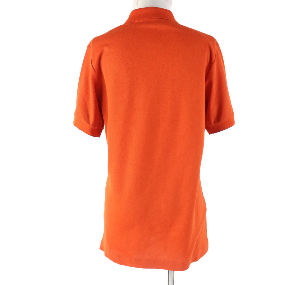 HERMES Short sleeve polo shirt H800270E Main: 58% cotton, Main: 42% polyester, Part: 100% cotton Orange Double Joux Women XL Used Authentic