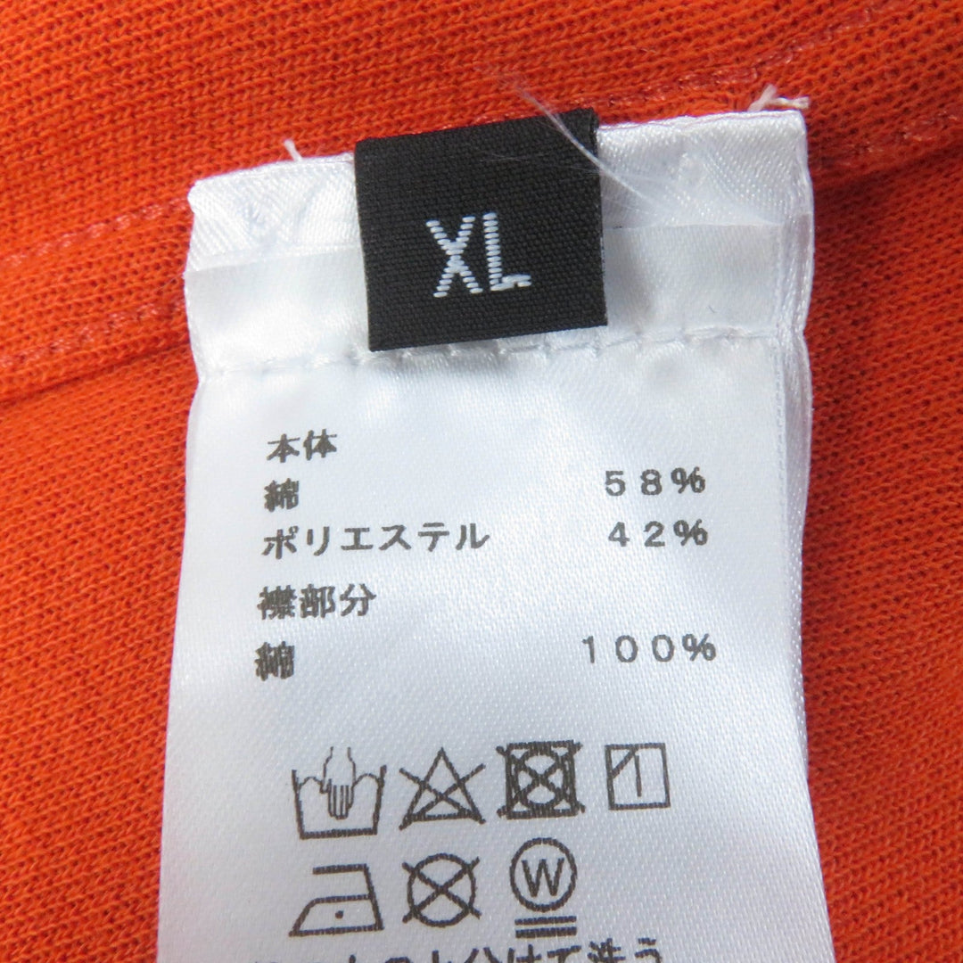 HERMES Short sleeve polo shirt H800270E Main: 58% cotton, Main: 42% polyester, Part: 100% cotton Orange Double Joux Women XL Used Authentic