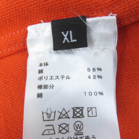 HERMES Short sleeve polo shirt H800270E Main: 58% cotton, Main: 42% polyester, Part: 100% cotton Orange Double Joux Women XL Used Authentic