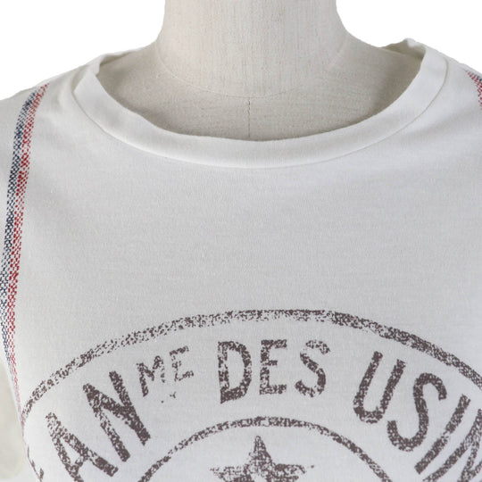 Christian Dior Short sleeve T-shirt 243T09A4426 Main: 85% cotton, Main: 15% linen Ivory Women S Used Authentic