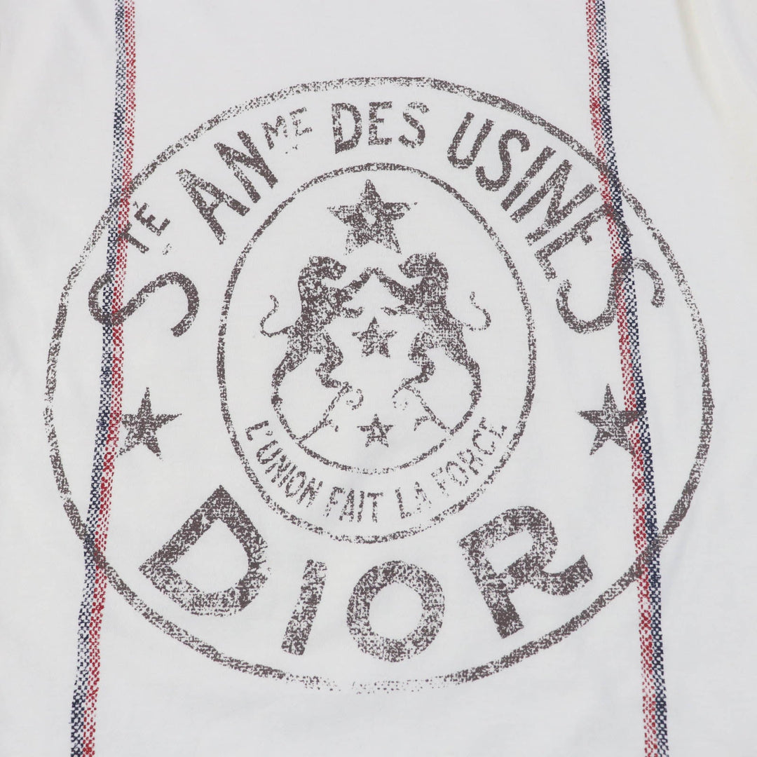 Christian Dior Short sleeve T-shirt 243T09A4426 Main: 85% cotton, Main: 15% linen Ivory Women S Used Authentic