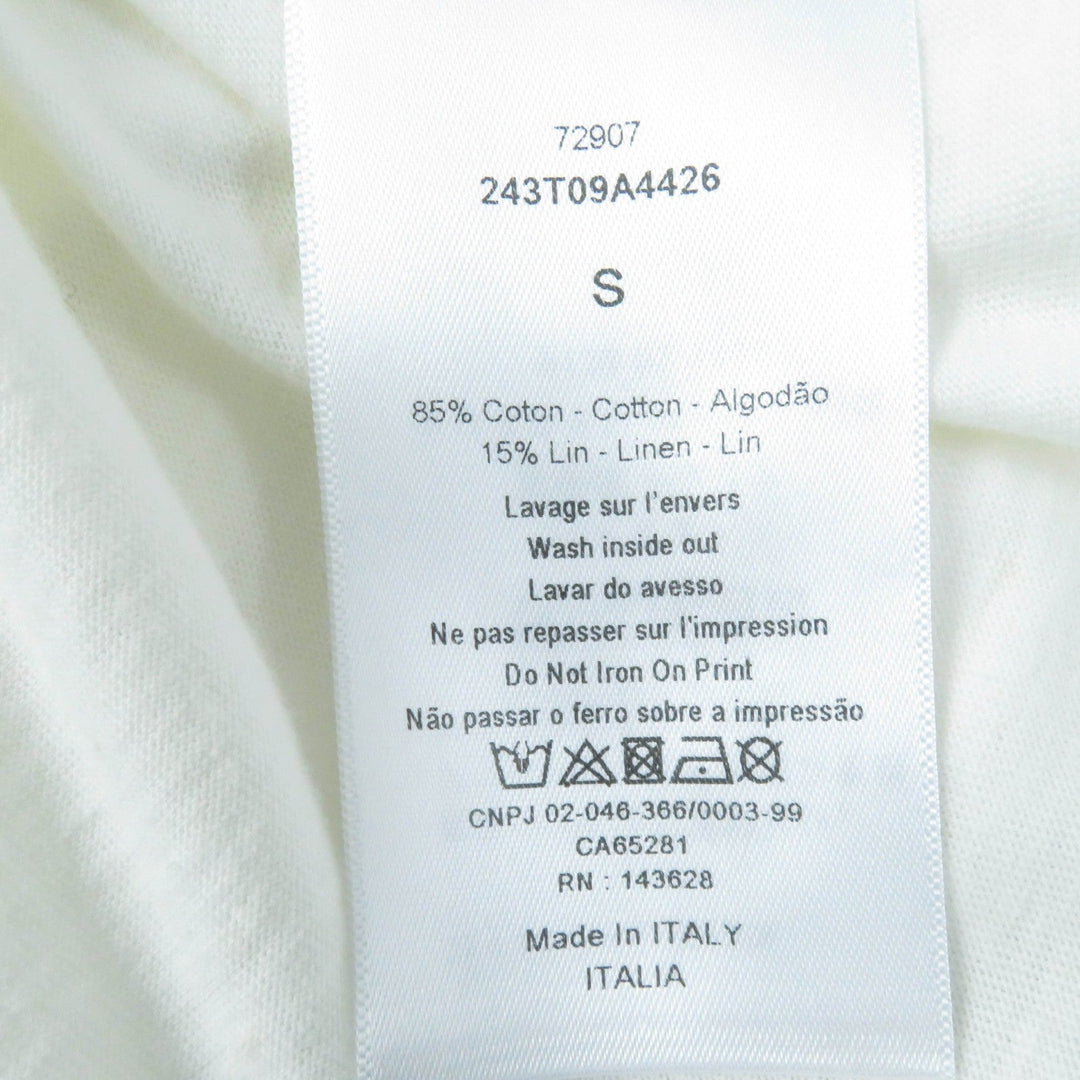 Christian Dior Short sleeve T-shirt 243T09A4426 Main: 85% cotton, Main: 15% linen Ivory Women S Used Authentic