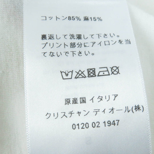 Christian Dior Short sleeve T-shirt 243T09A4426 Main: 85% cotton, Main: 15% linen Ivory Women S Used Authentic