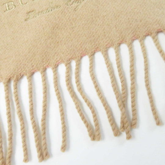 BURBERRY Scarf 4067582 Main: 100% cashmere Beige red pink Women Used Authentic