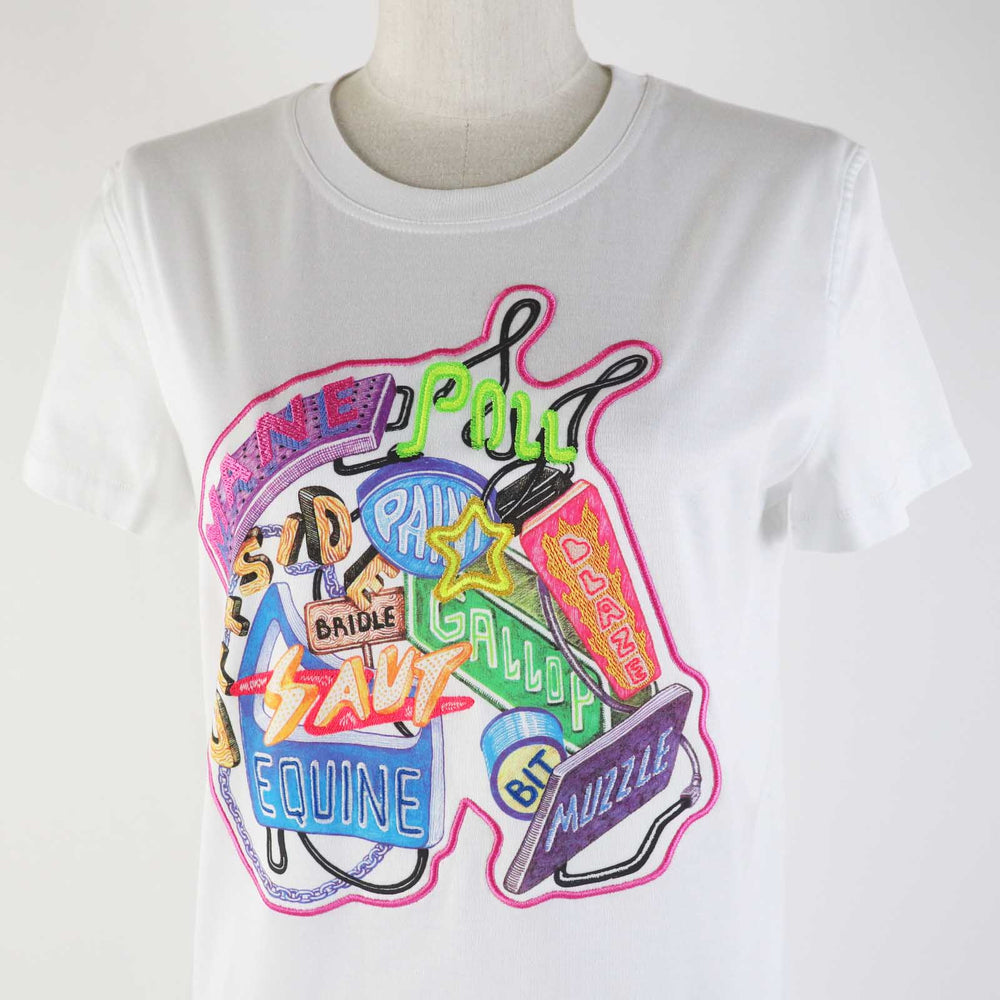 HERMES one piece 3E4507DH Main: 100% cotton, Part: 100% cotton, Part: 100% polyester White mulch Women 34 Used Authentic