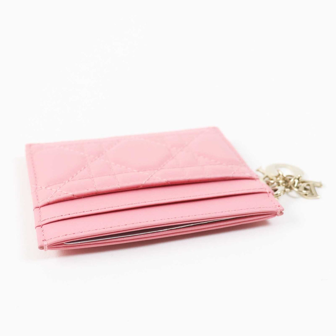 Christian Dior Card Case S09740NMJ Main: Leather pink Lady Dior Freesia Women Used Authentic