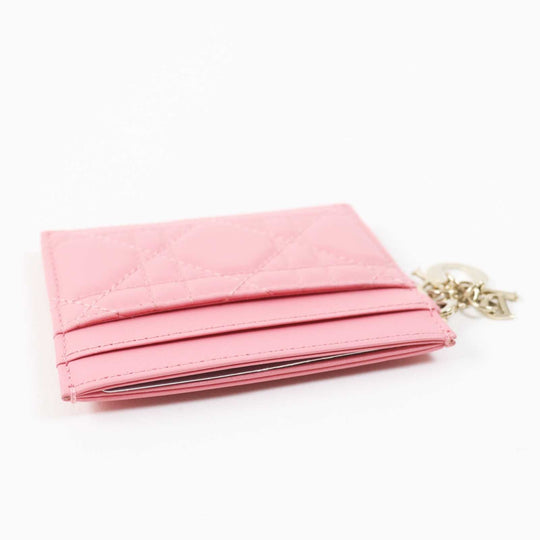 Christian Dior Card Case S09740NMJ Main: Leather pink Lady Dior Freesia Women Used Authentic