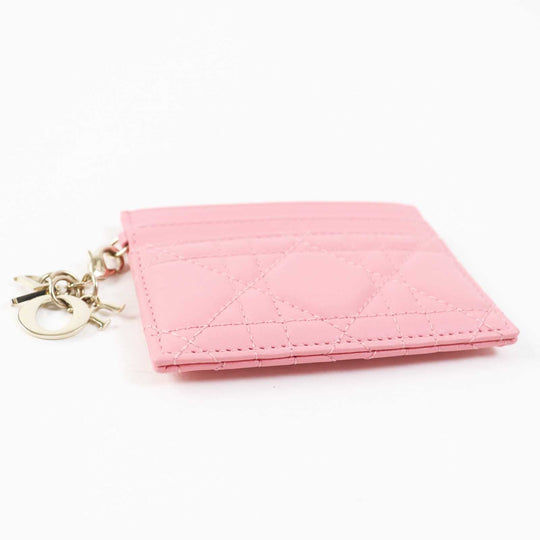 Christian Dior Card Case S09740NMJ Main: Leather pink Lady Dior Freesia Women Used Authentic
